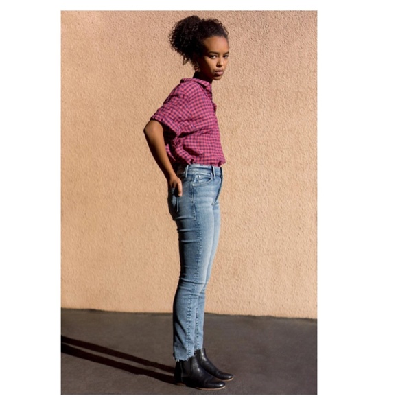 MOTHER The Stunner Ankle Fray Jeans Whiplash Size 27 - Picture 4 of 16